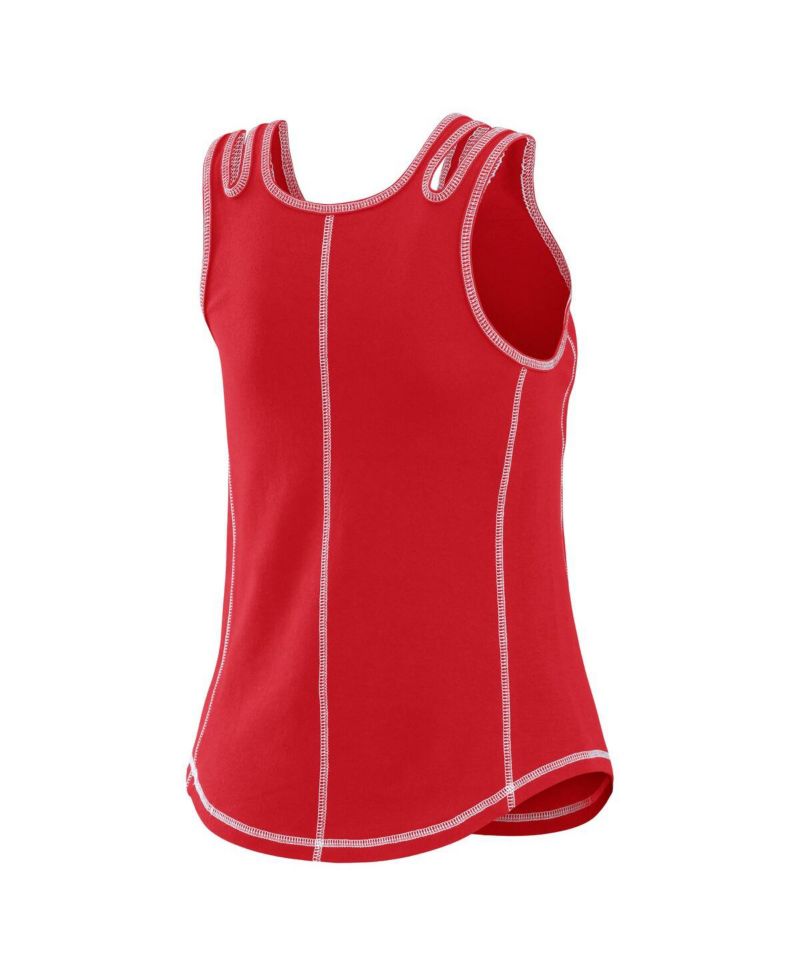 Women's Red St. Louis Cardinals Contrast Stitch Tank Top