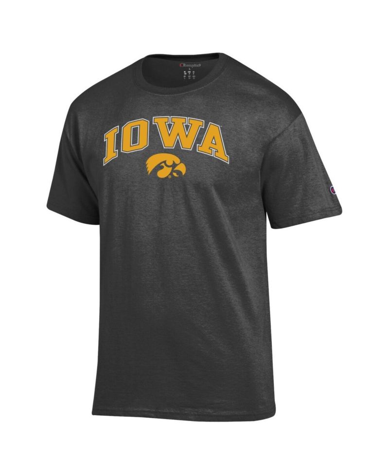 Men's Charcoal Iowa Hawkeyes Arch Over Logo T-Shirt