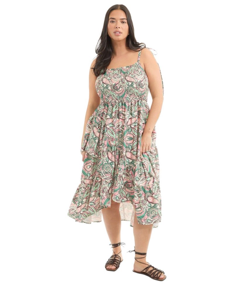 Women's June and Vie Tiered Smocked Midi Dress