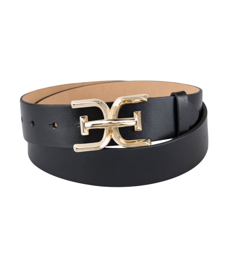 Women's Brass-Tone Double-E Plaque Buckle Casual Belt