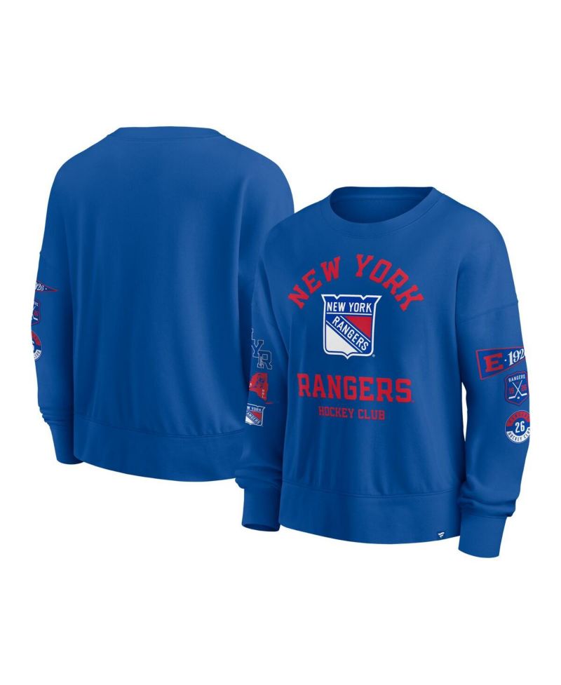 Women's Blue New York Rangers Go Team Pullover Sweatshirt