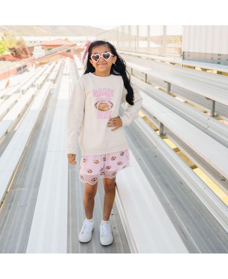 Big Girls Game Day Sequin Patch Sweatshirt