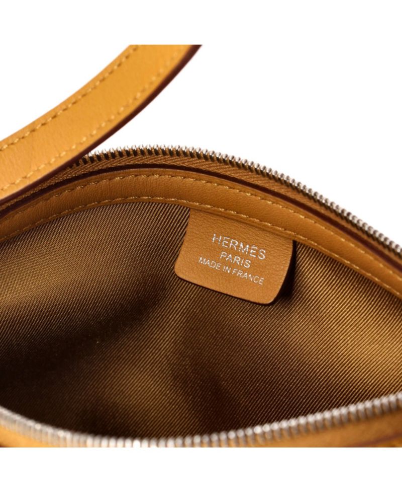 Pre-Owned Hermes Sursoie To Go Pouch Printed Silk and Leather