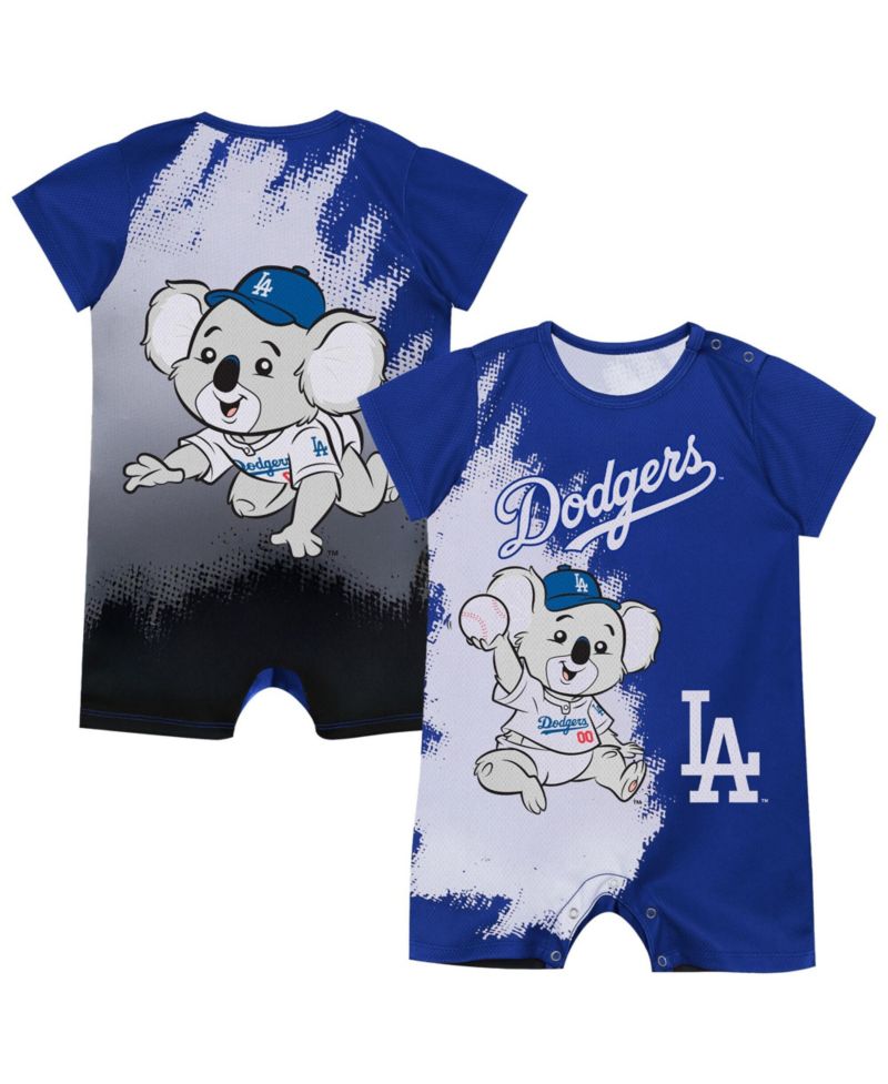 Baby Boys and Girls Blue Los Angeles Dodgers Baby Mascot Bodysuit