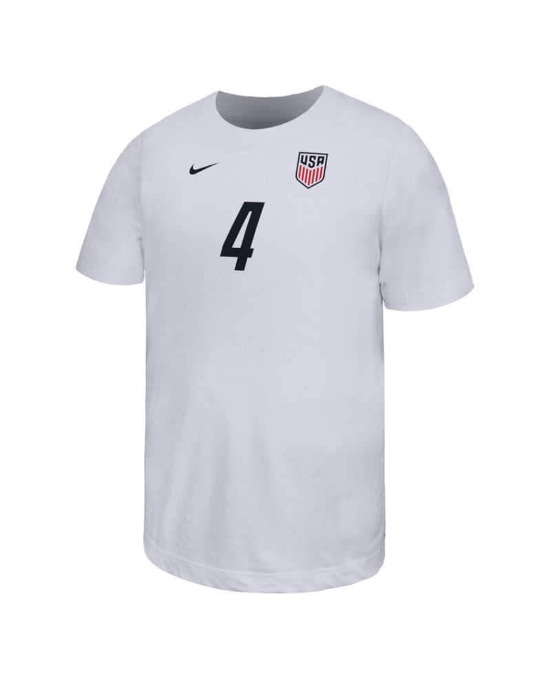 Big Boys and Girls Tyler Adams White USMNT Home Player Name & Number T-Shirt