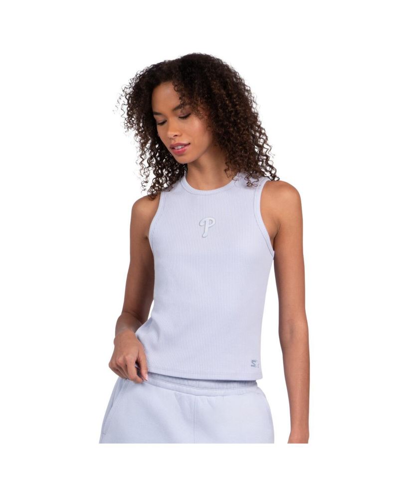 Women's Light Blue Philadelphia Phillies Pastels Ribbed Tank Top