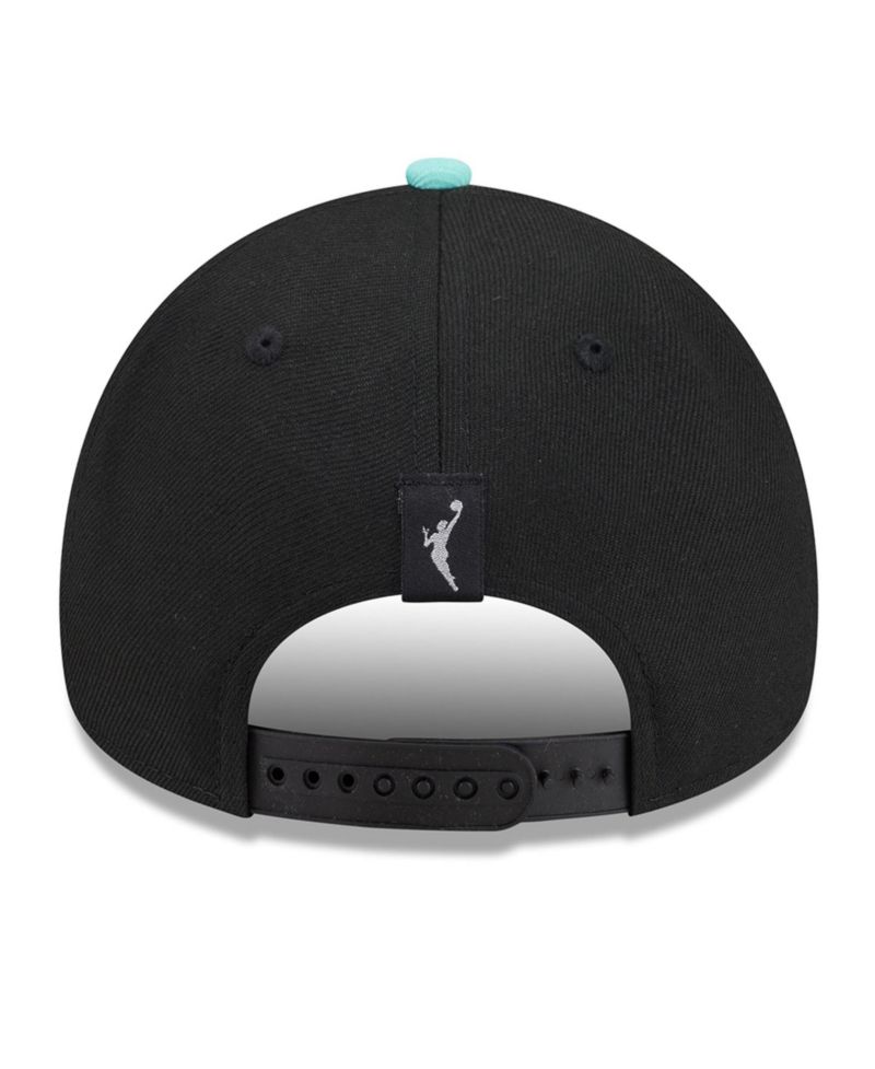 Men's and Women's Black/Mint New York Liberty WNBA Tip-Off 2026 Metal Badge A-Frame 9FORTY Adjustable Hat
