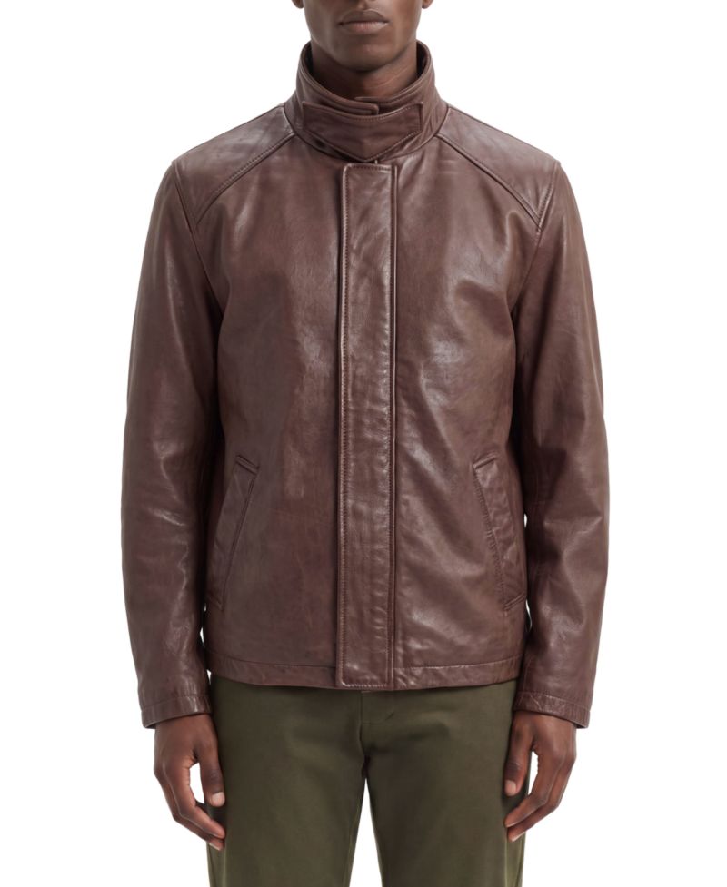 Men's Genuine Leather Stable Regular-Fit Jacket