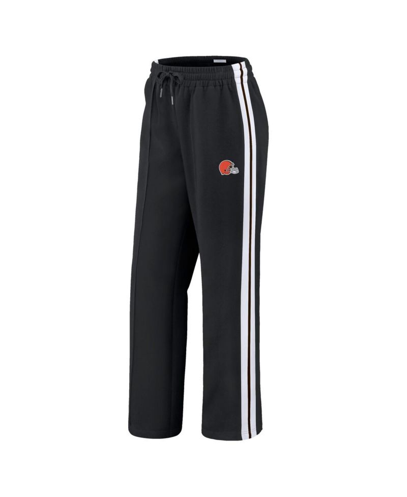 Women's Black Cleveland Browns Color Block Straight Leg Pants