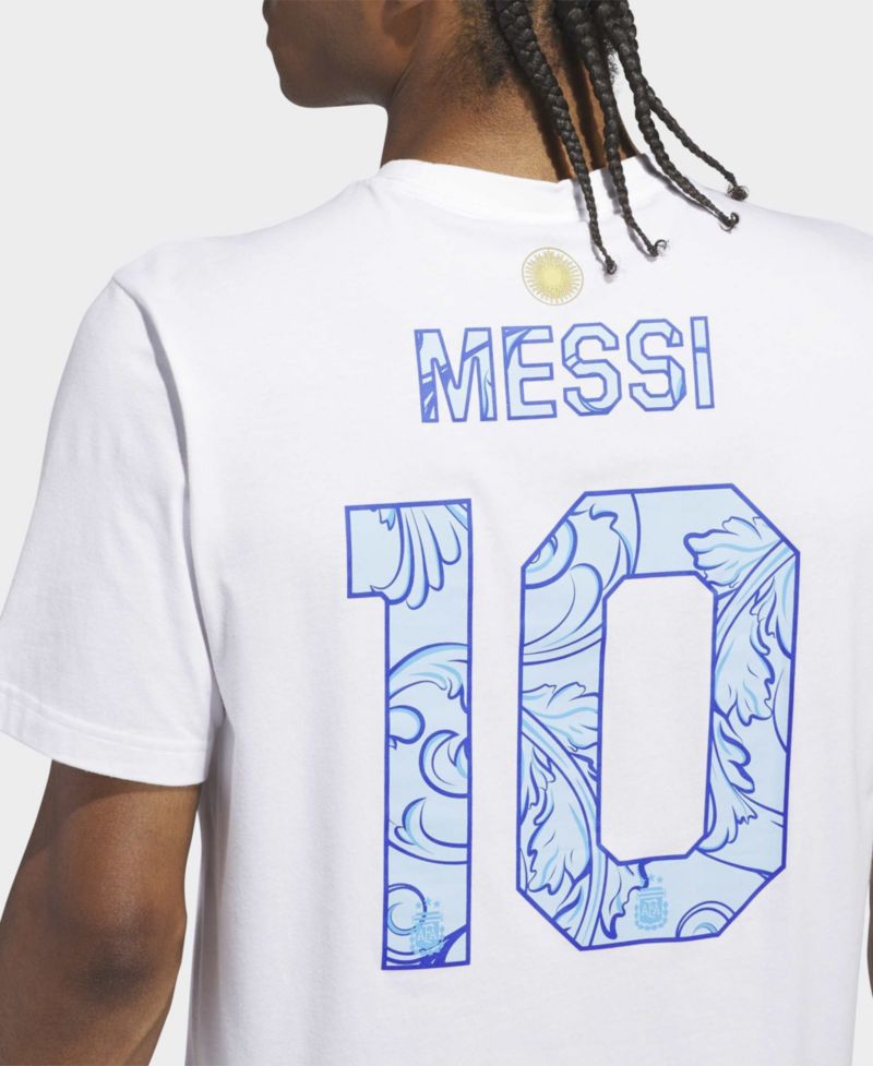 Men's Lionel Messi White Argentina National Team 2026 Away Jersey Hook Name & Number T-Shirt