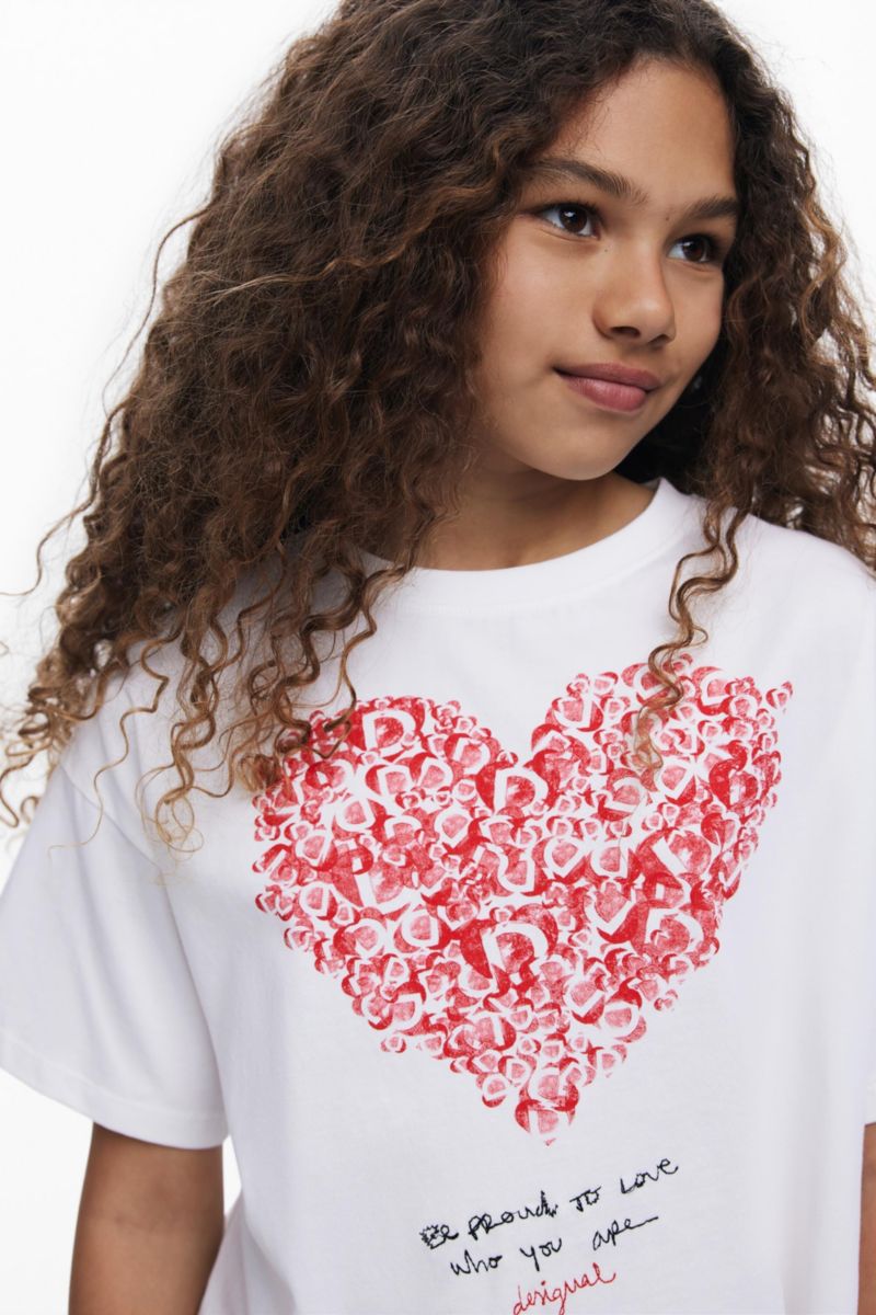 Girls's Short-sleeved heart t-shirt