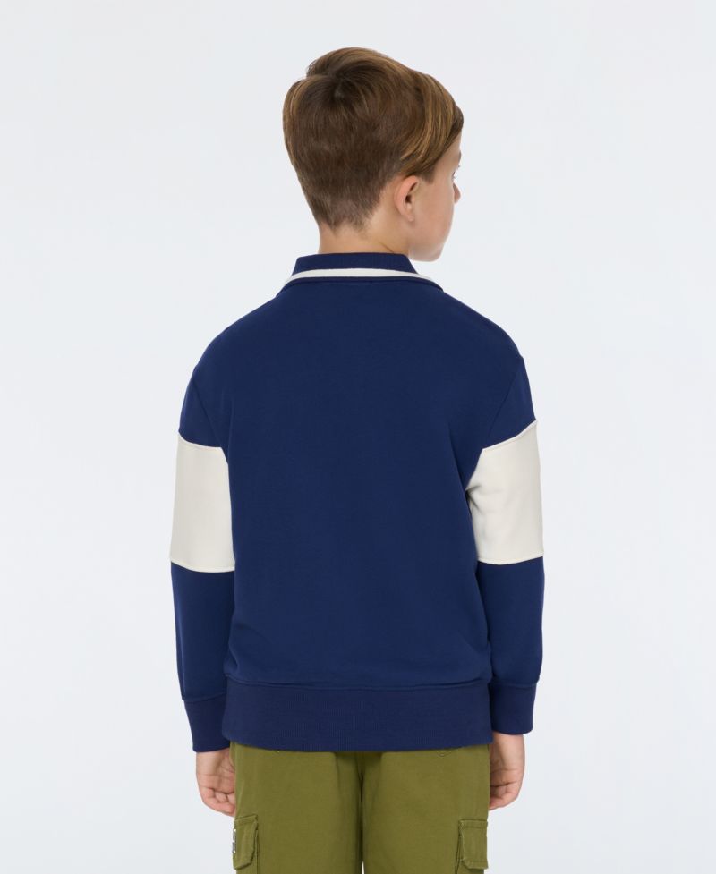 SCOTCH & SODA Big Boys French Terry Graphic Polo Shirt