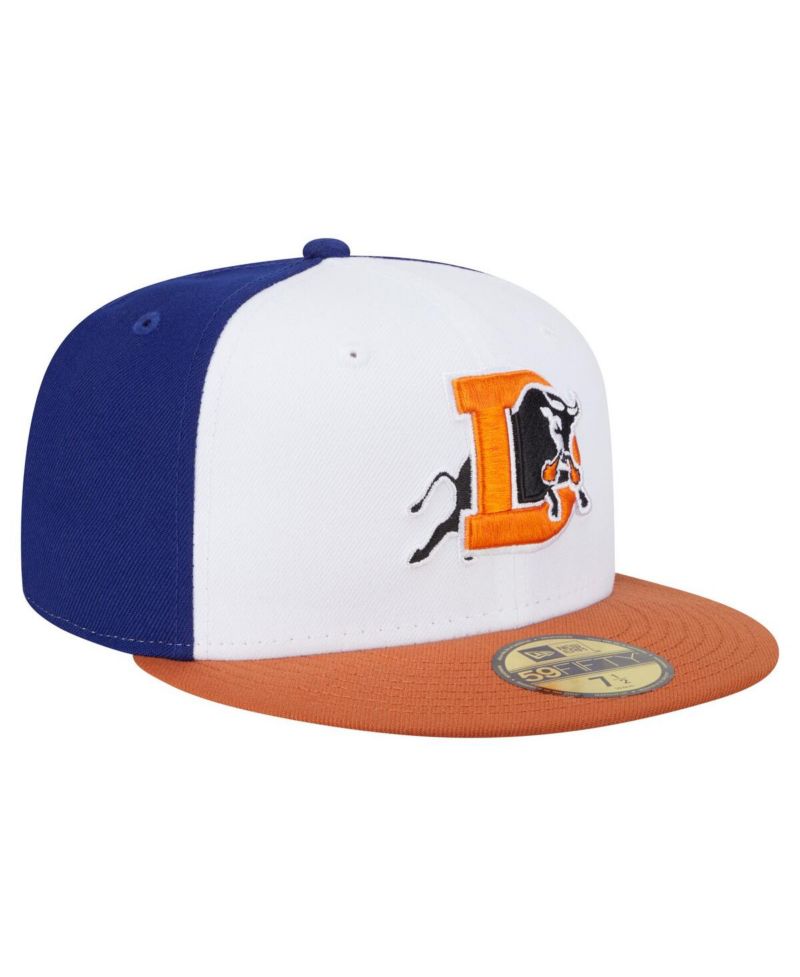 Men's White/Orange Durham Bulls Authentic Collection 59FIFTY Hat