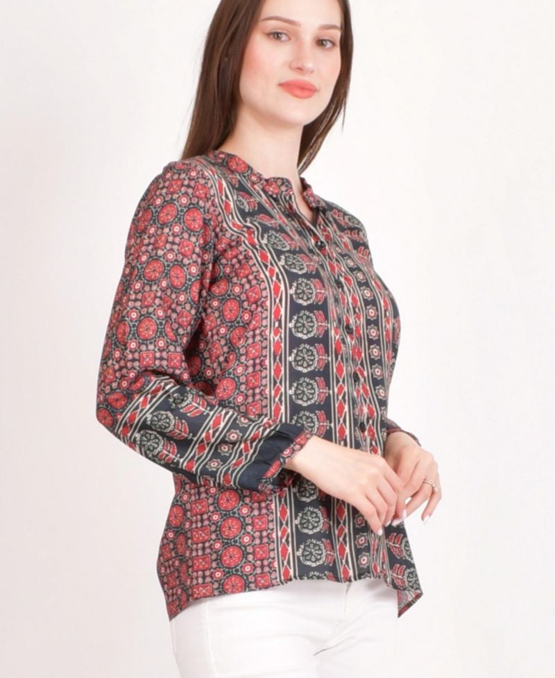 Women's Muslin Silk Button-Up Top