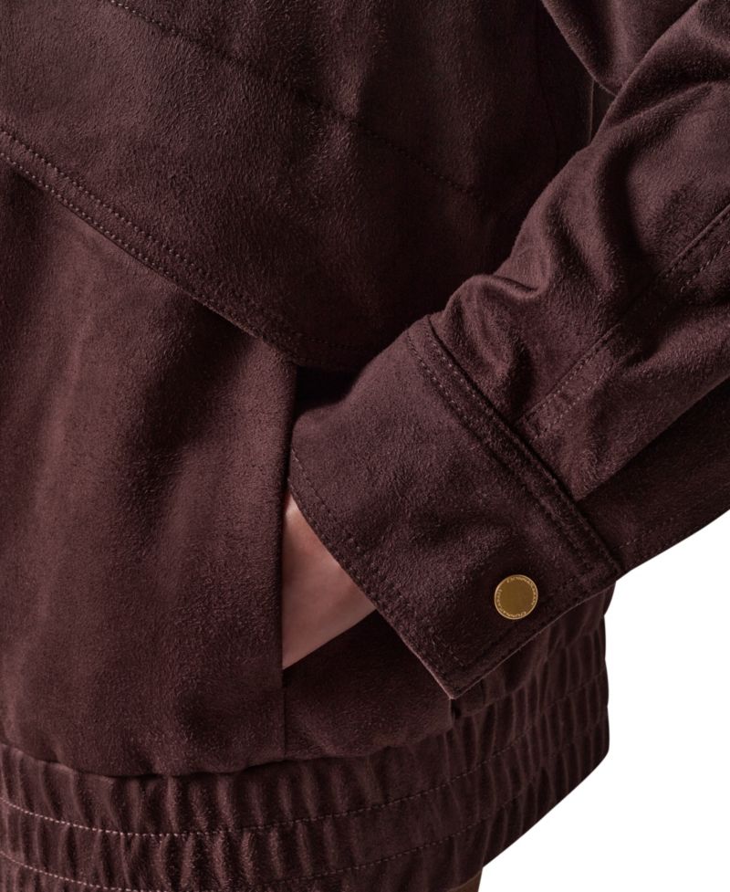 Women's Fitted Zip-Front Faux Suede Jacket