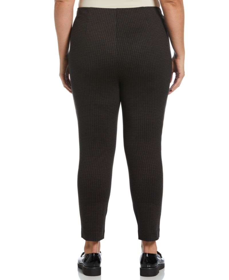 Plus Size Houndstooth Pull On Pants