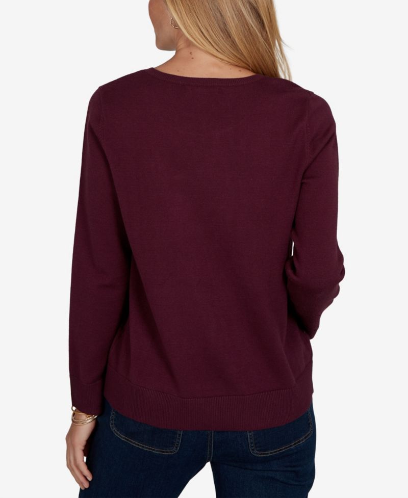 Petite Corgi-Graphic Scoop Neck Pullover