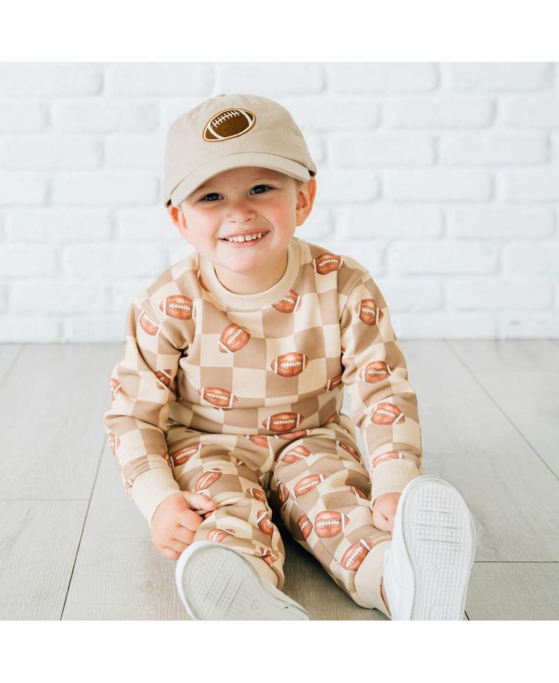 Baby Boys Football Checkered Sweatshirt and Jogger Set