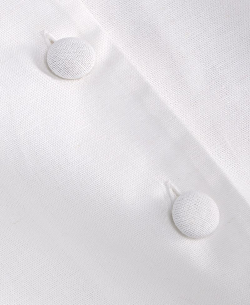 Women's Cropped Linen Blend Button-Front Vest
