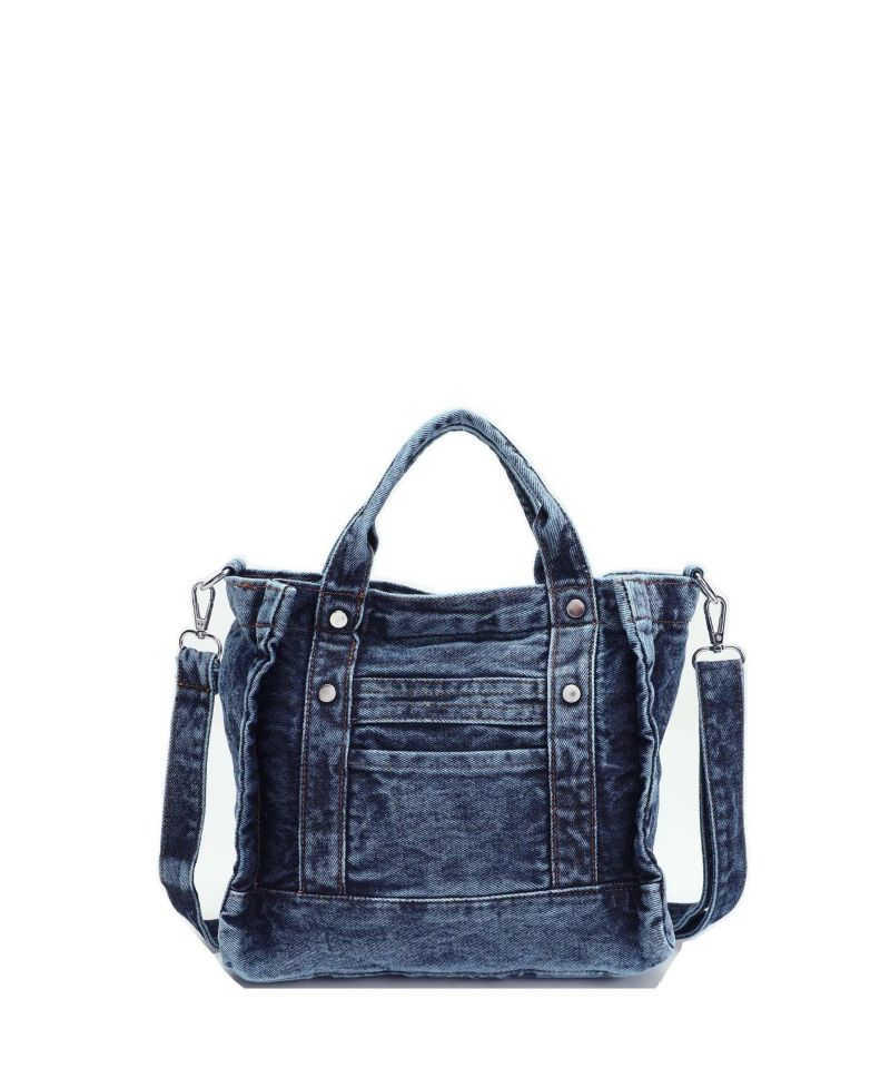 Women's Rework Tote Bag Crossbody Shoulder Bag Washed Mini Satchel Top Handle Everyday Casual Handbag