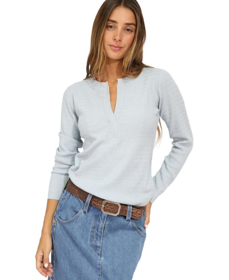 Women's Frankie Textured Knitted Long Sleeve Top