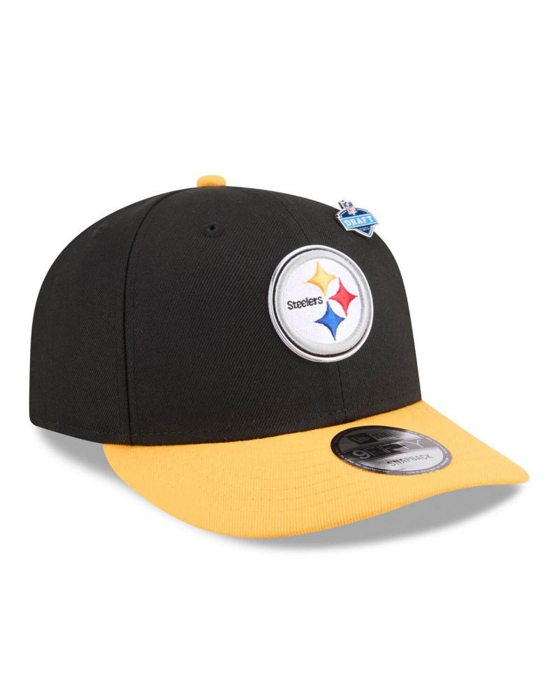 Men's Black/Gold Pittsburgh Steelers 2026 NFL Draft On Stage Pre-Curved 9FIFTY Snapback Hat