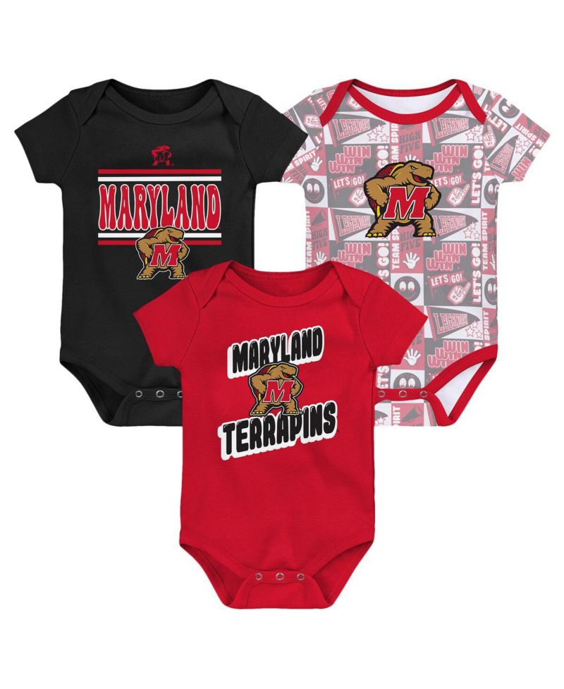 Newborn Red Maryland Terrapins Sunday Comics Bodysuit 3-pack
