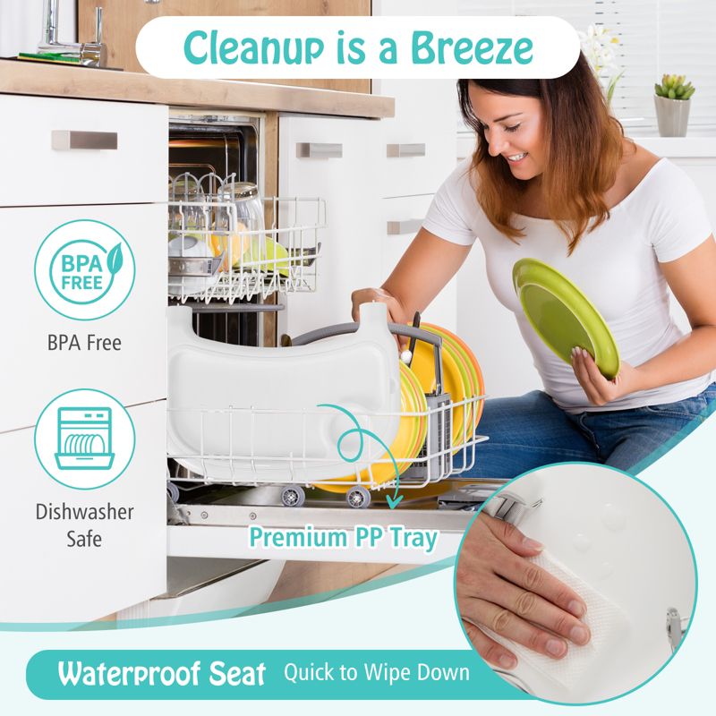 4-in-1 Convertible Baby High Chair with Removable Tray
