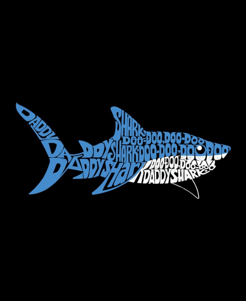 Men's Word Art Daddy Shark Hooded Sweatshirt