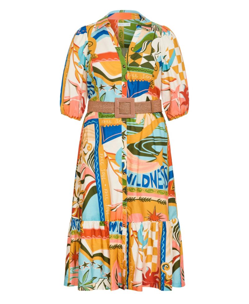 Women's Wild Soul Print Shirt Dress