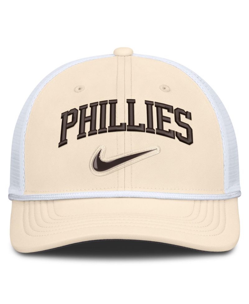 Men's Natural/White Philadelphia Phillies Rise Dri-FIT Trucker Adjustable Hat