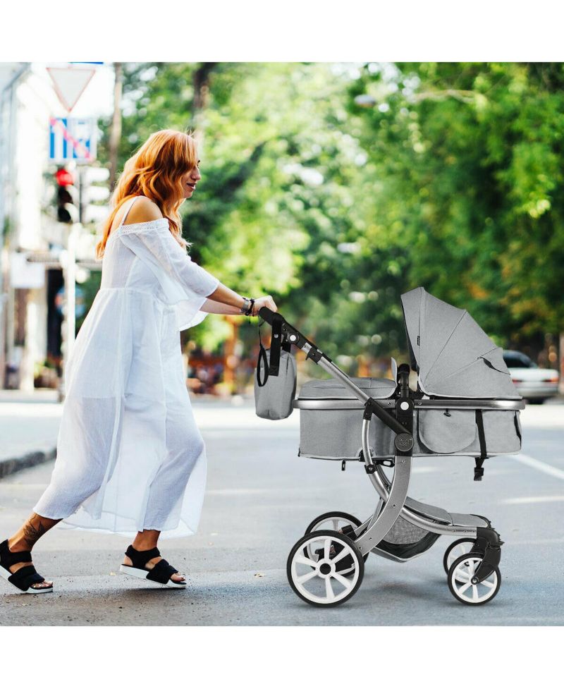 Folding Aluminum Infant Bassinet Reversible Baby Stroller