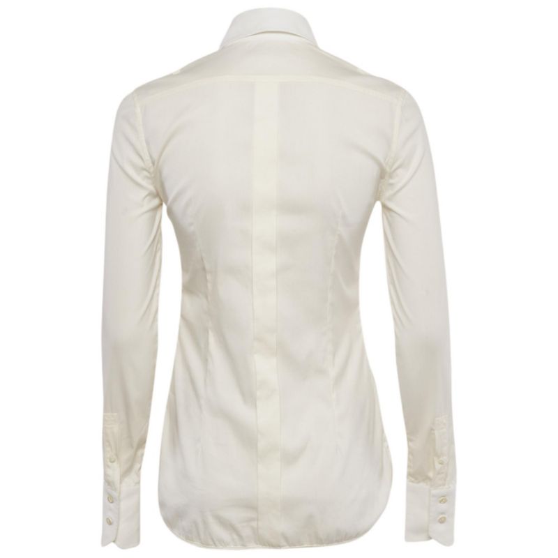 Women's Cream Cotton Long Sleeve Shirt