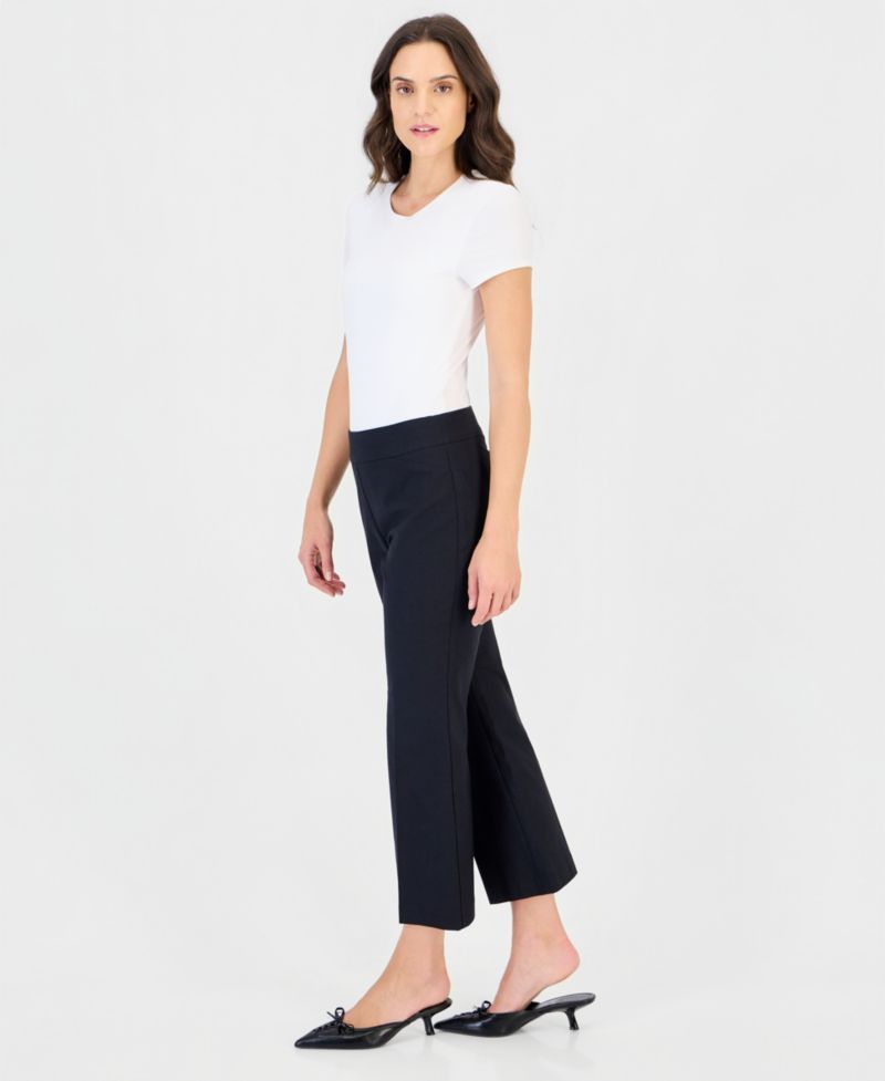Petite Cropped Kick Flare Pull-On Pants