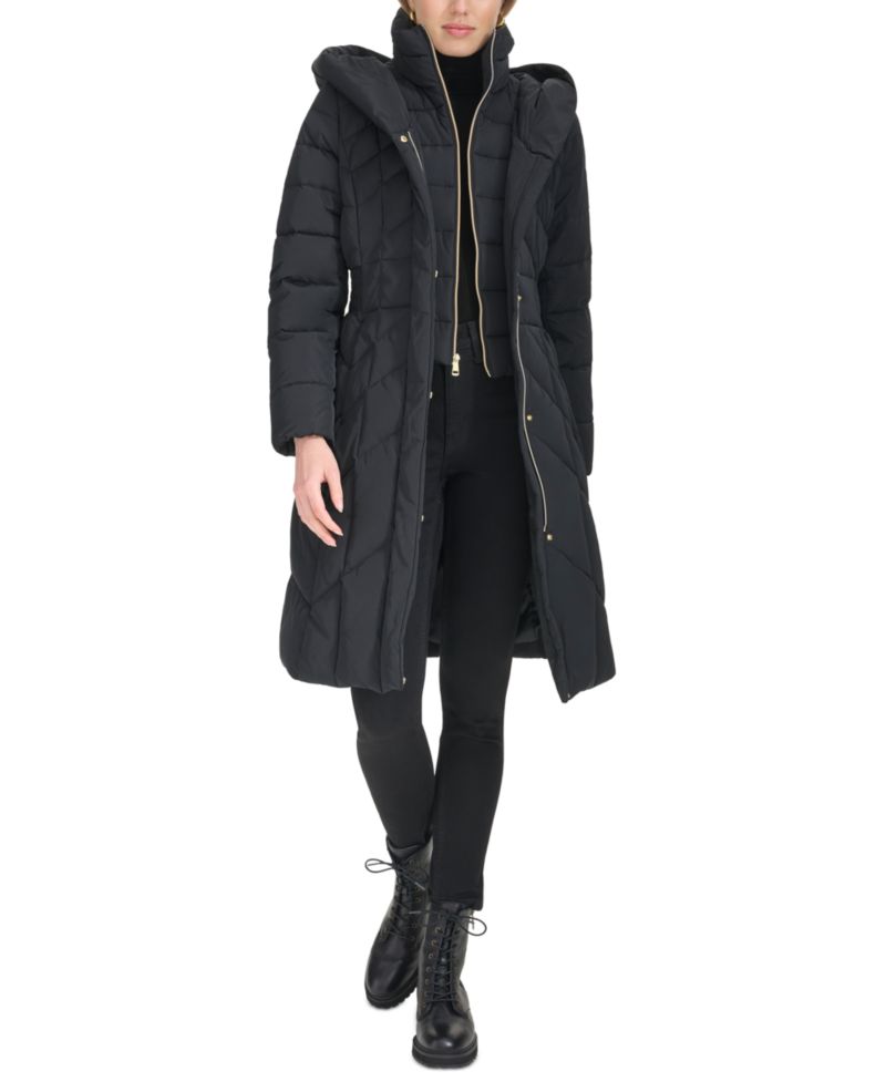 Women's Bibbed Hooded Puffer Coat