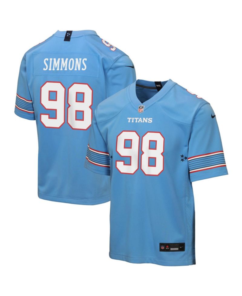 Big Boys and Girls Jeffery Simmons Light Blue Tennessee Titans Game Jersey