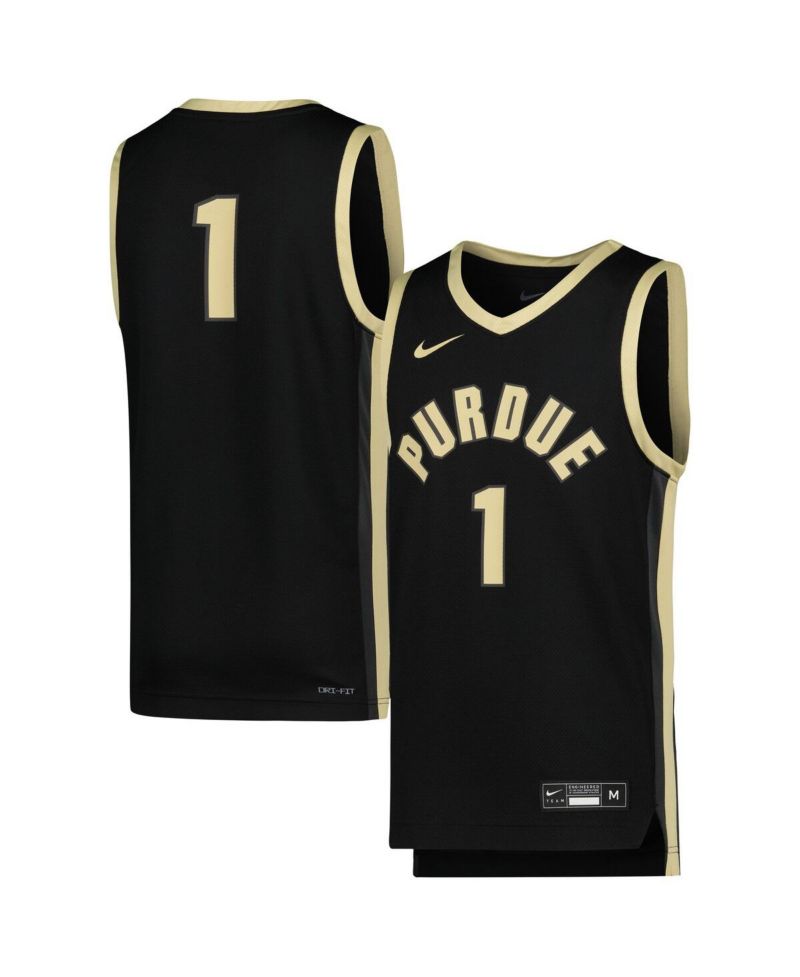 Big Boys and Girls #1 Black Purdue Boilermakers Icon Replica Basketball Jersey