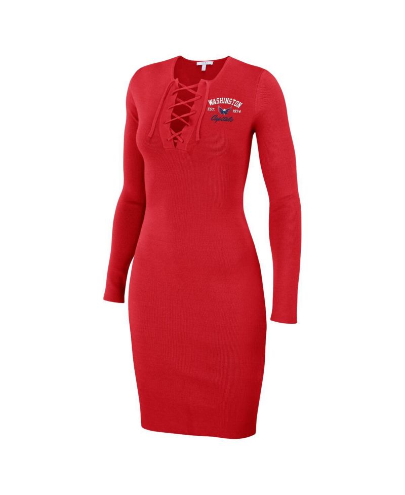 Women's Red Washington Capitals Lace-Up Dress