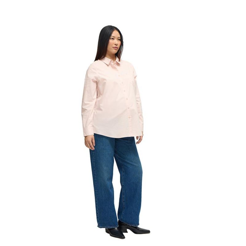 Women's Long Sleeve Poplin Nursing Button-Down Shirt
