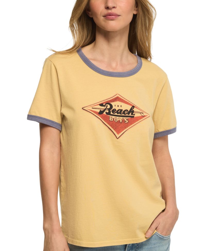 Women's The Beach Boys Emblem Retro Graphic Ringer Tee