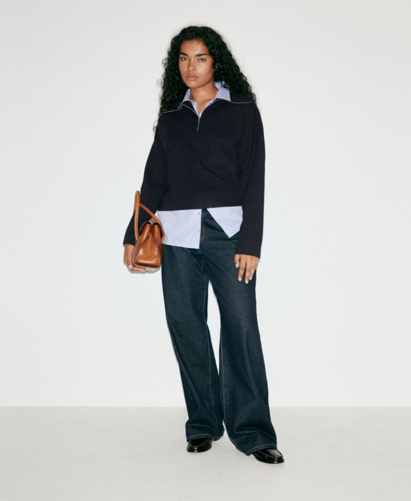 Women's Layered Collared Sweater