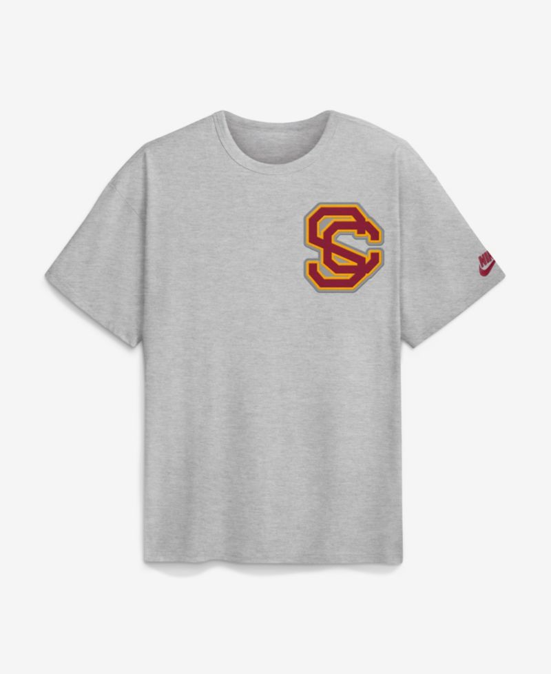 Men's Heather Gray USC Trojans Legacy Logo Max90 T-Shirt