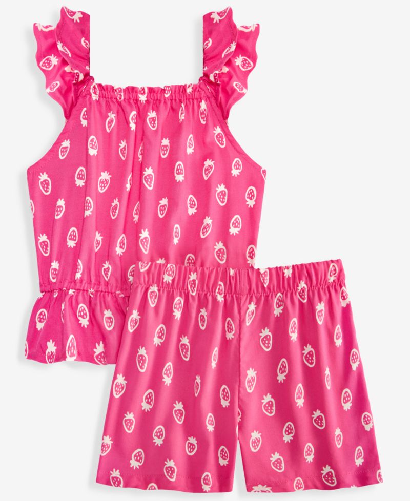 Toddler Girls' 12M-5T Berry-Print Top & Shorts, 2-Piece Set