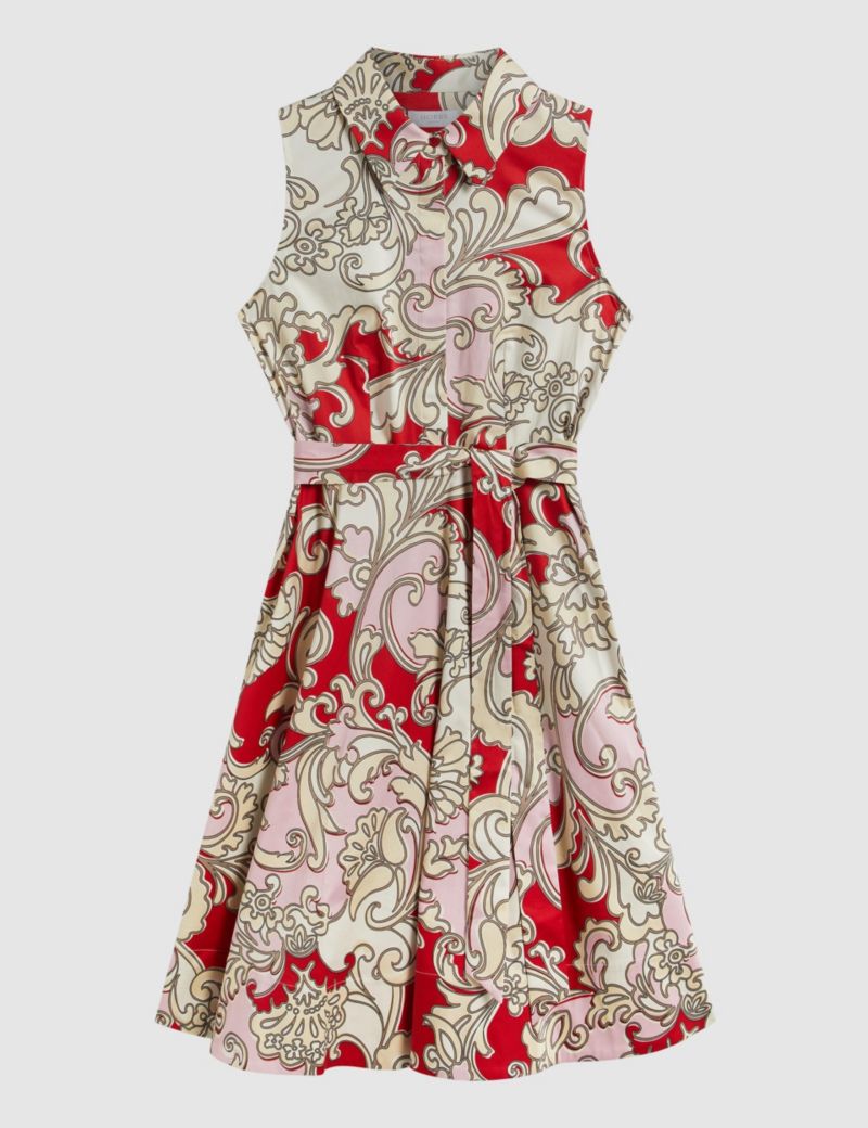 Beki Printed Collar Shirt Dress