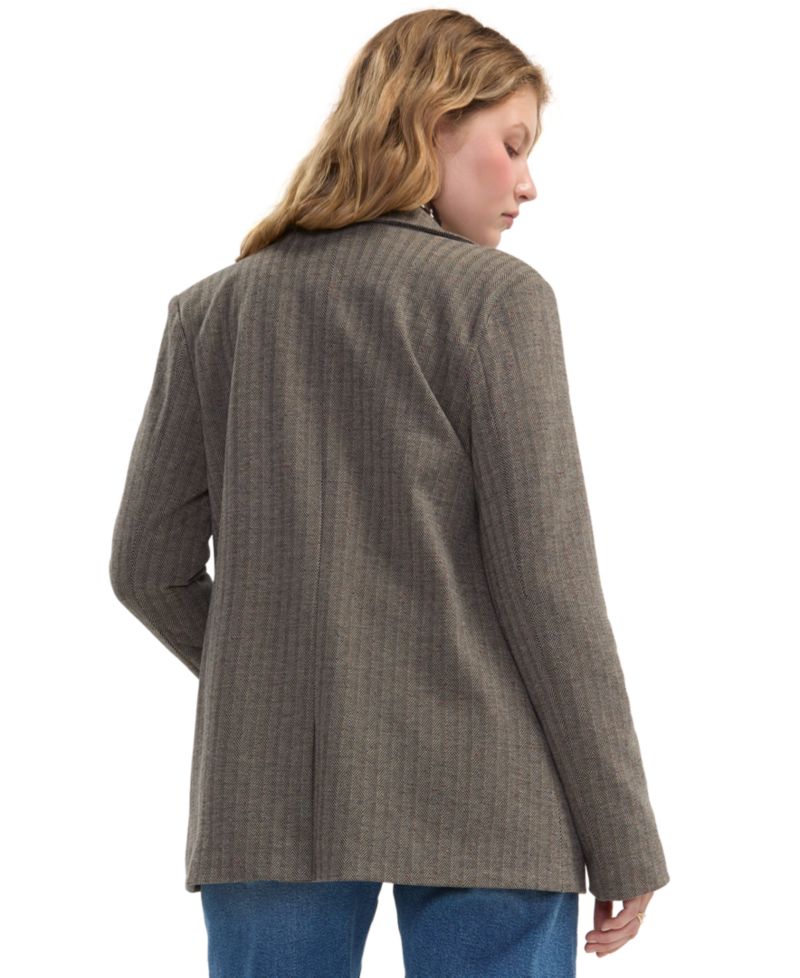 Women's Herringbone Notch Collar Blazer