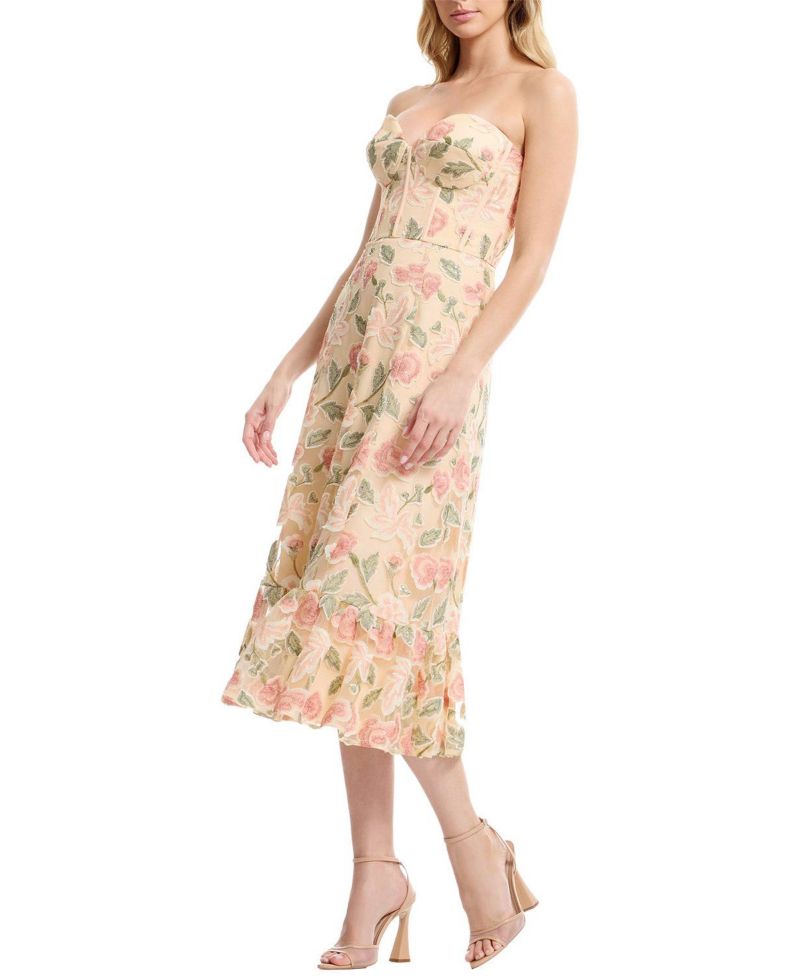 Women's Carina Strapless Sweetheart Floral Dress