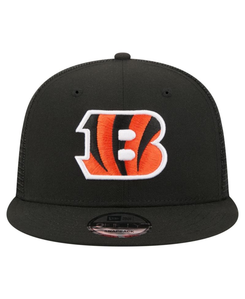 Men's Black Cincinnati Bengals Core Team 9FIFTY Trucker Snapback Hat
