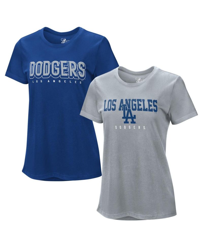 Women's Royal/Heather Gray Los Angeles Dodgers Two T-Shirt Combo Pack