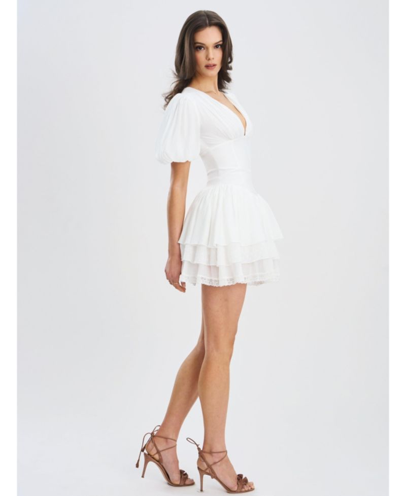 Women's Caitlyn Bubble Sleeve Layered Mini Corset Dress