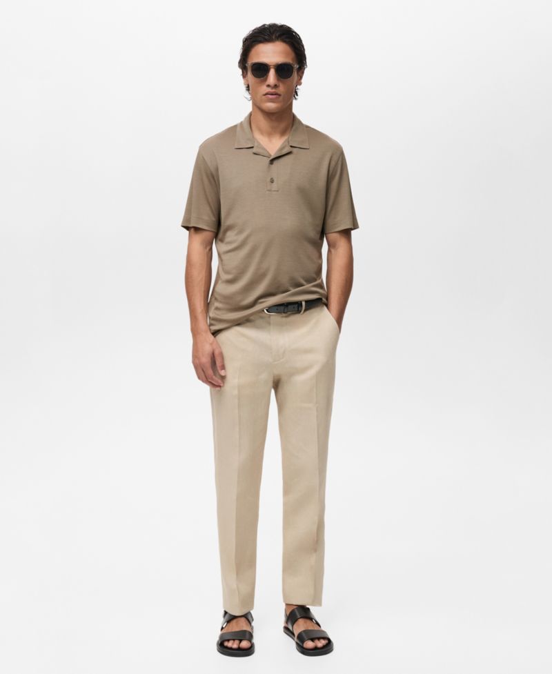 Men's Bowling Collar Lyocell Polo Shirt